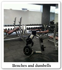 Benches and dumbells